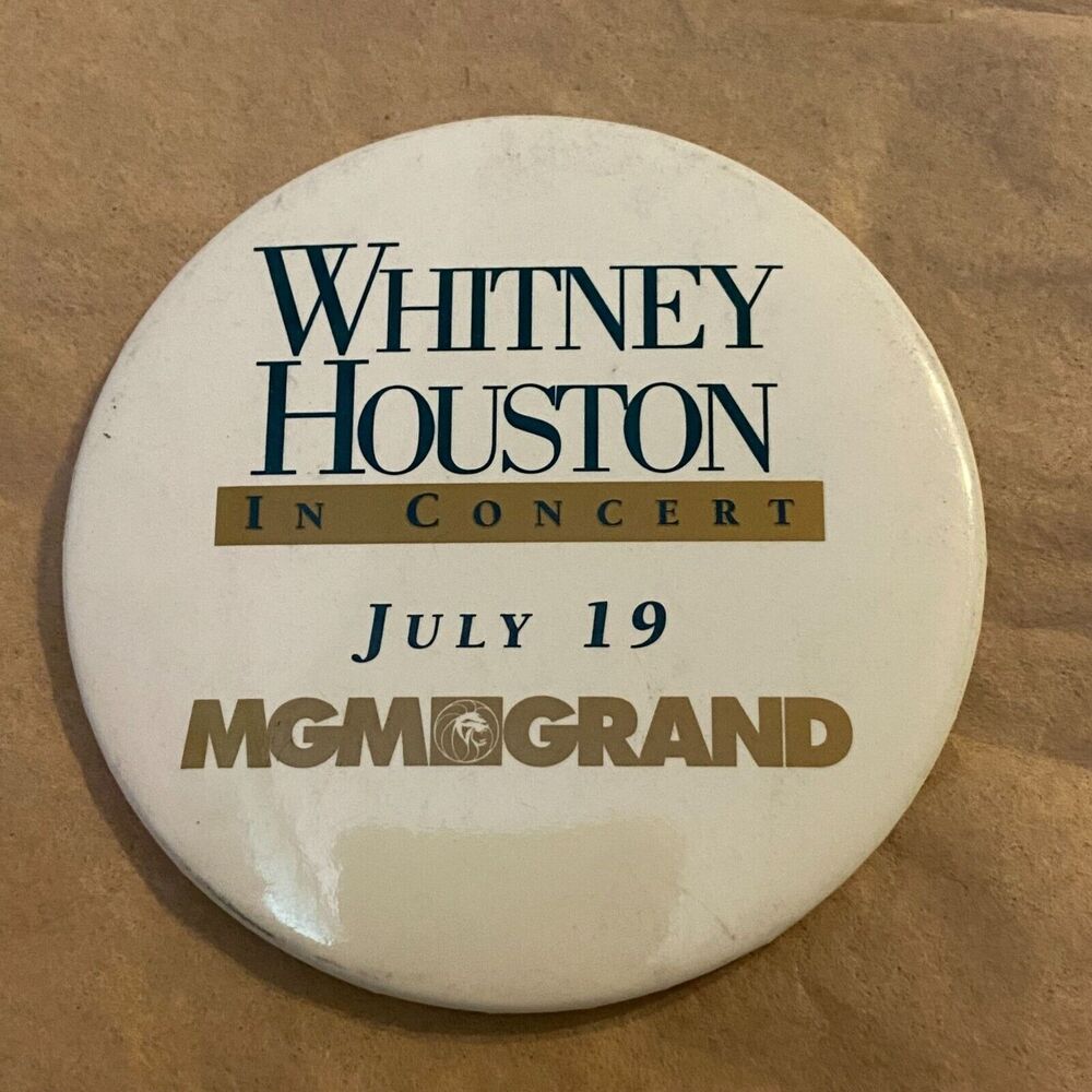 MGM Whitney Houston Button July 19 1994 Exclusive Promotional Pin Pinback